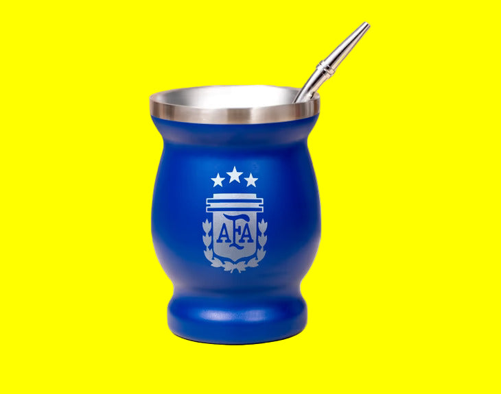 Mate Azul AFA Selección Argentina Oficial 11cm - Escudo Auténtico