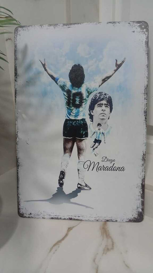 Placa estilo Vintage de Diego Maradona