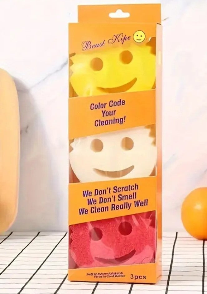 Esponjas de Limpieza con Caritas - Pack Multiusos para Cocina y Baño