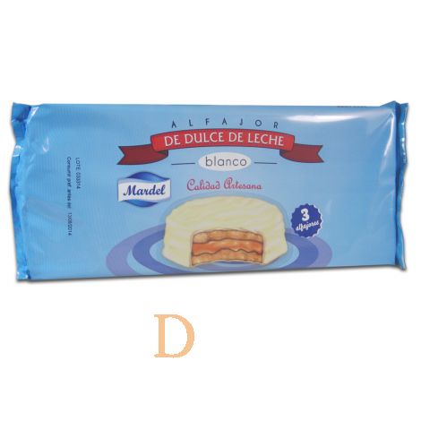 Alfajores Mardel Chocolate Blanco  pack de 3 unidades (150g)