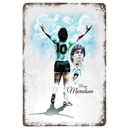 Placa estilo Vintage de Diego Maradona