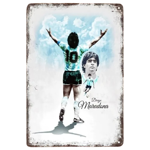 Placa estilo Vintage de Diego Maradona