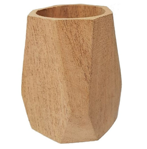 Mate Geométrico Algarrobo Artesanal - Diseño Tradicional Argentina