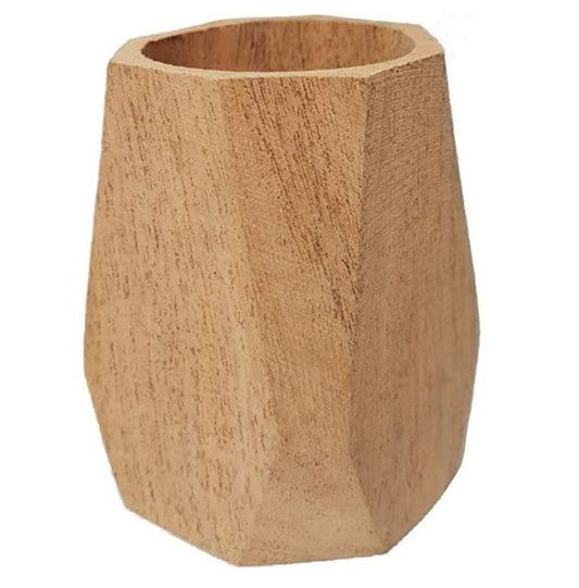 Mate Geométrico Algarrobo Artesanal - Diseño Tradicional Argentina